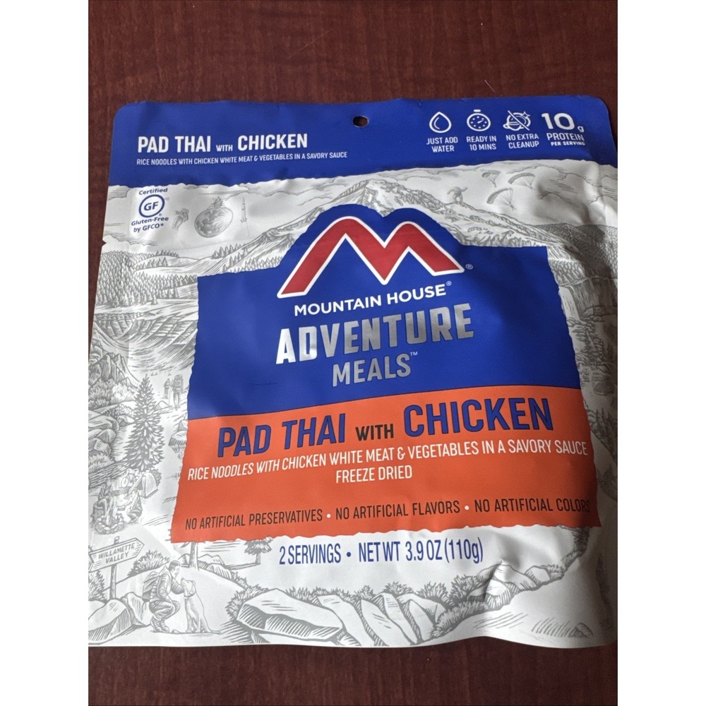Mountain House Pad Thai w/ Chicken Freeze Dried Backpacking Camping Food Supply